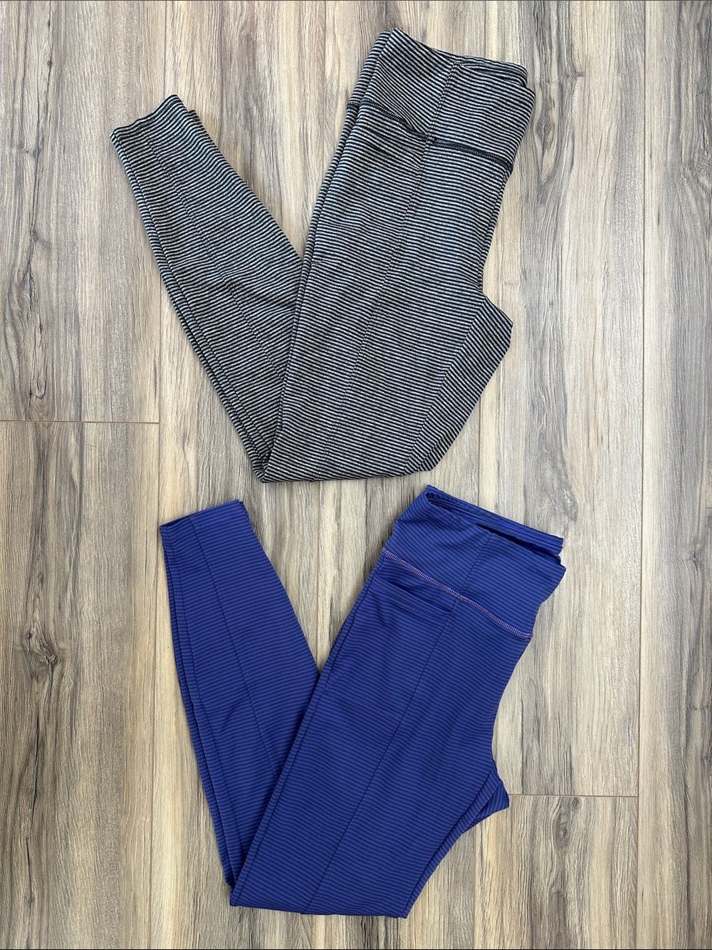 Toad&Co Timehop Light Tight Leggings - Blue/Purple & Black/White Stripes
